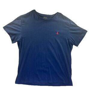 Polo Ralph Lauren Shirt Mens M Slim Fit Navy Blue - Red Pony Logo